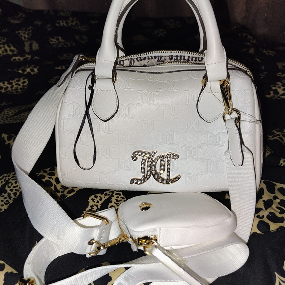 Juicy Couture White Satchel with Gold Accents - Picture 1 of 3